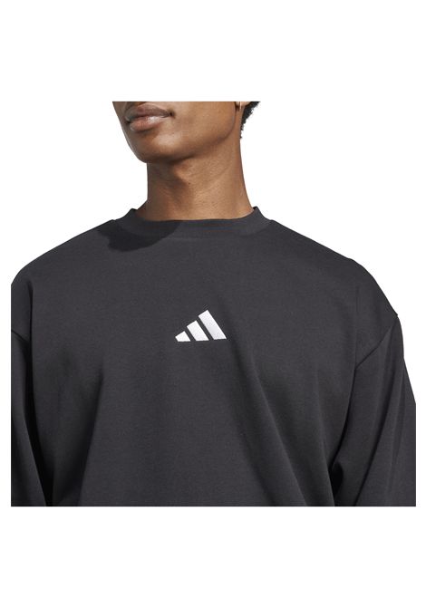 Adidas Essentials Feelcozy Fleece Crewneck Sweatshirt Black Men ADIDAS CORE | Sweatshirts | JE3794-